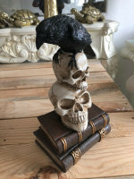 Totensch&auml;del mit  Figur Skull Gothic Rabe Buch...
