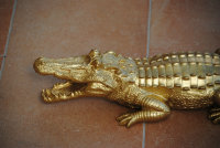 Krokodil Alligator 70cm Garten Gartenfigur Gold...
