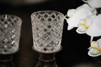 Kerzenglas Glasaufsatz Klar Raute KR&Ouml;MER Teelicht...