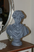  Statue Dame B&uuml;ste Frau mit Lorbeerkranz Figur...