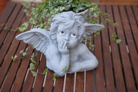 XXL Engel Raphael  grau Dekofigur Gartenfigur Figur 34 cm...