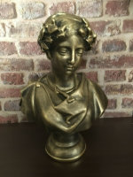 Statue Dame B&uuml;ste Frau Lorbeerkranz H 36 cm Figur...