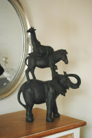 Figur Elefant Pferd Affe und eine Giraffe Skulptur H46 cm...