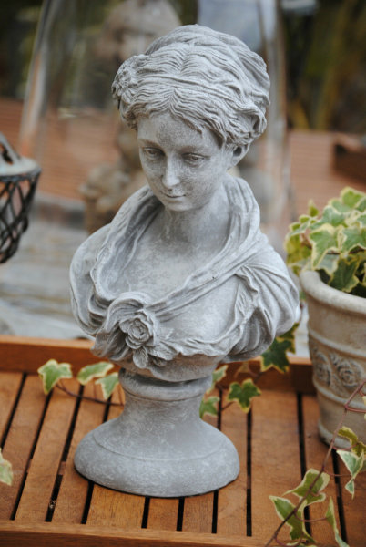 Antik Skulptur Eva Dame Statue Büste Gartenfigur Edel Figur Figuren 