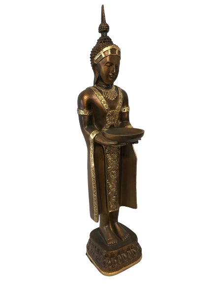 Buddha Groß 74 cm Bronze Designe Feng Shui Statue Figur Garten Deko Wetterfest 
