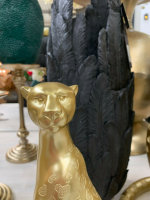 Leopard Colmore Skulptur Figur H&ouml;he 43 cm weiblich Gold