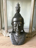 Buddha Kopf Deko Statue gro&szlig; Buddhakopf schwarz...