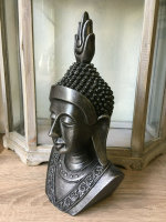 Buddha Kopf Deko Statue gro&szlig; Buddhakopf schwarz...