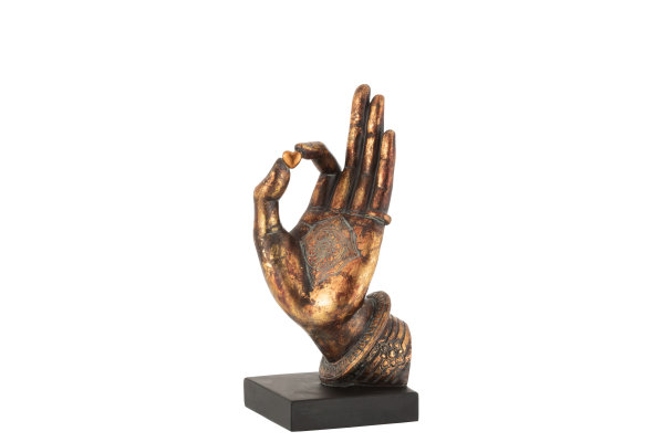 Buddha Hand Figur Skulptur Mudra Herz H30 cm Antik Designe