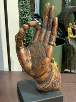 Buddha Hand Figur Skulptur Mudra Herz H30 cm Antik Designe