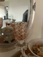 Kerzenglas Glasaufsatz Amber Raute KR&Ouml;MER Teelicht...