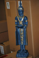 Buddha Gro&szlig; H74 cm Blau t&uuml;rkis Gold Feng Shui...